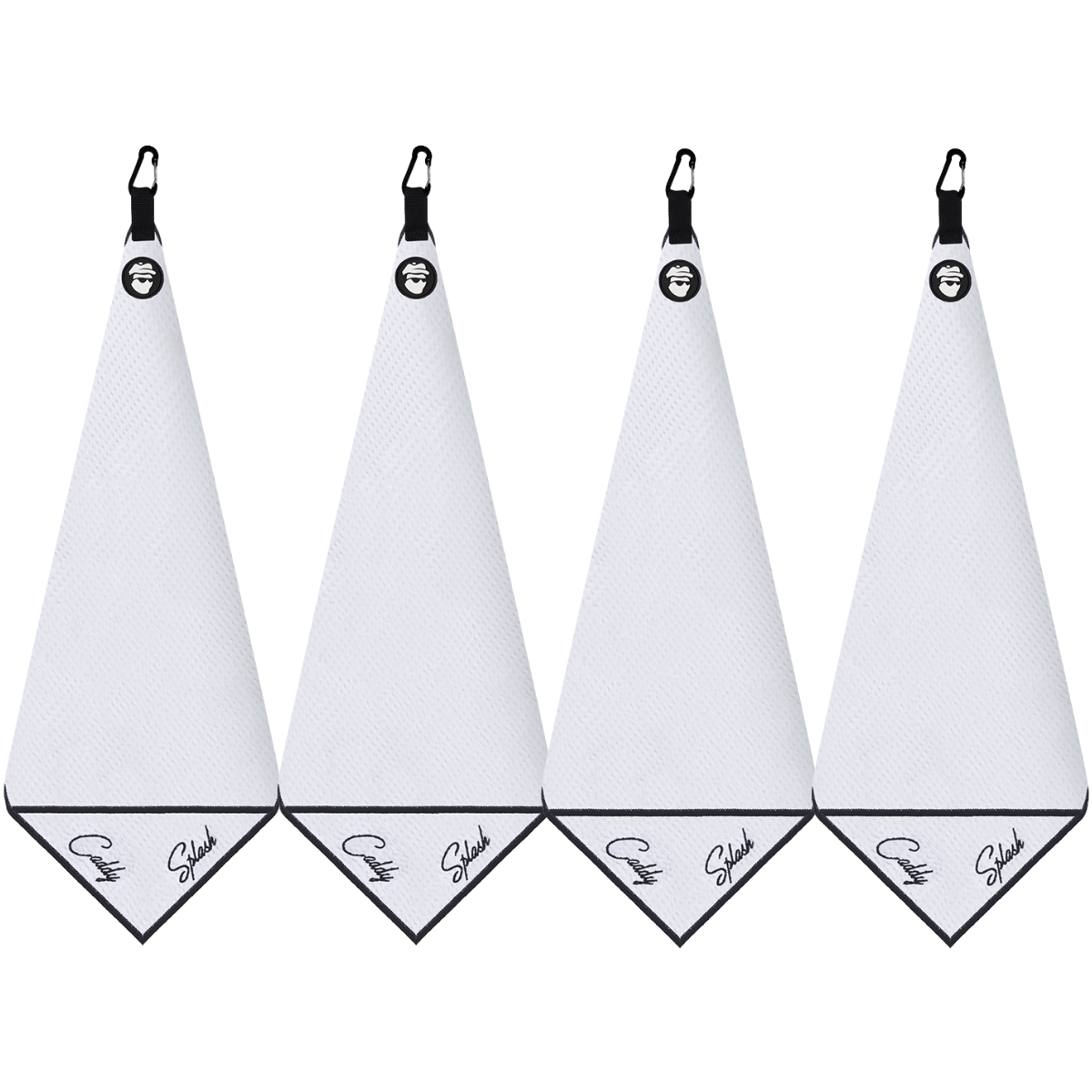 Magnetic Golf Towel with Ball Pocket - White