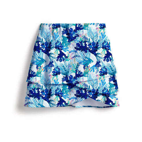 Scales Coral Tropics Wavy Skort