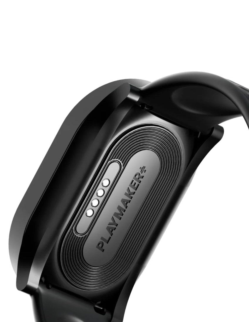 Black smartwatch on a white background