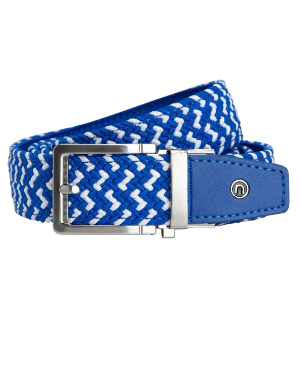 Nexbelt Braided Blue & White, 1 3/8" Strap, Golf Belt
