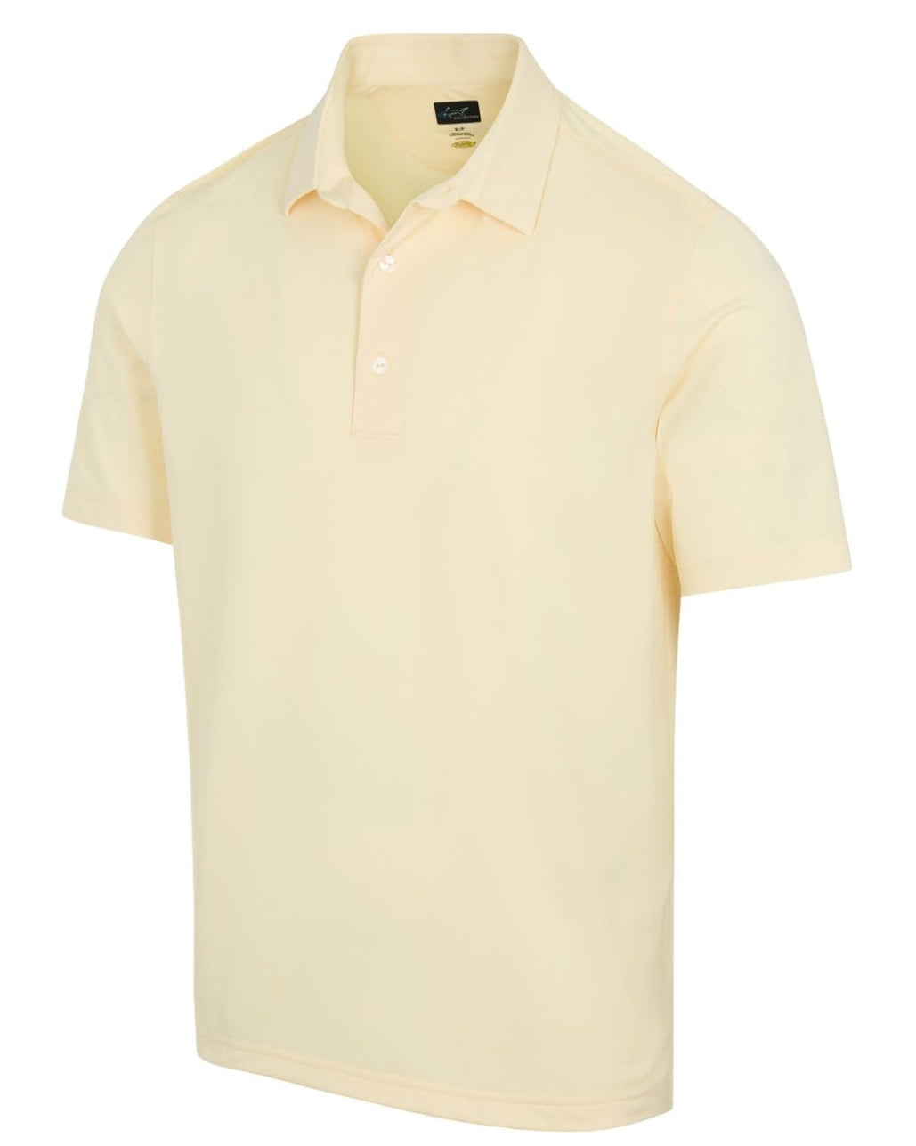 Light yellow polo shirt on a white background