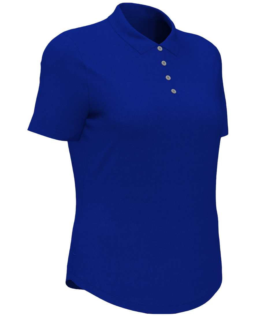 Blue polo shirt with three buttons