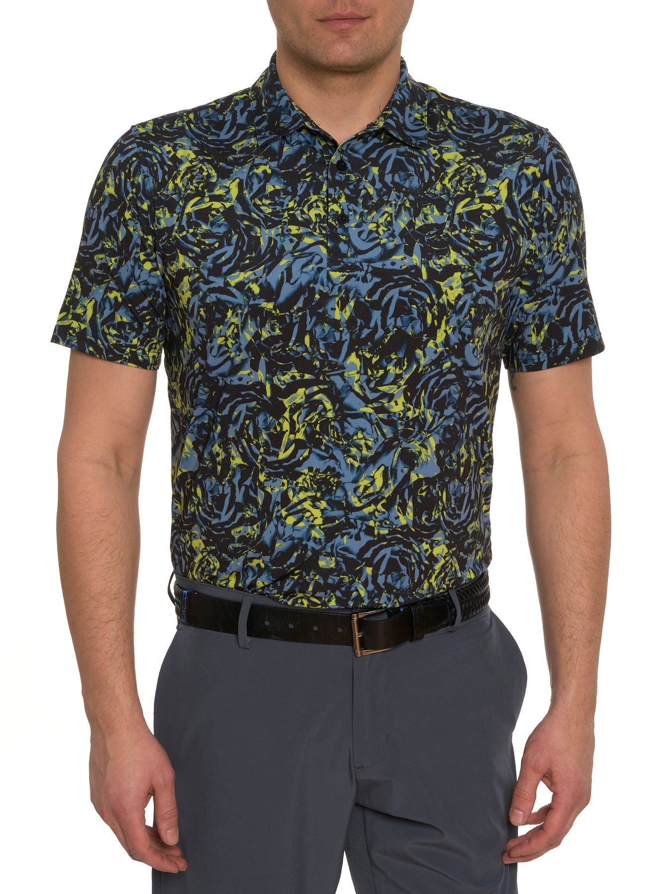 Robert Graham Abstract Rose Performance Polo