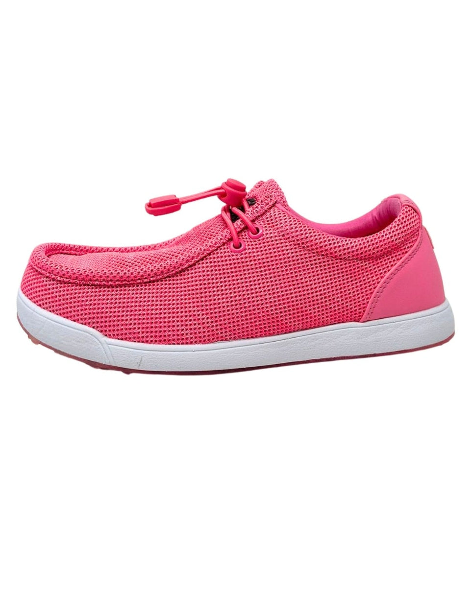 Pink sneaker on a white background