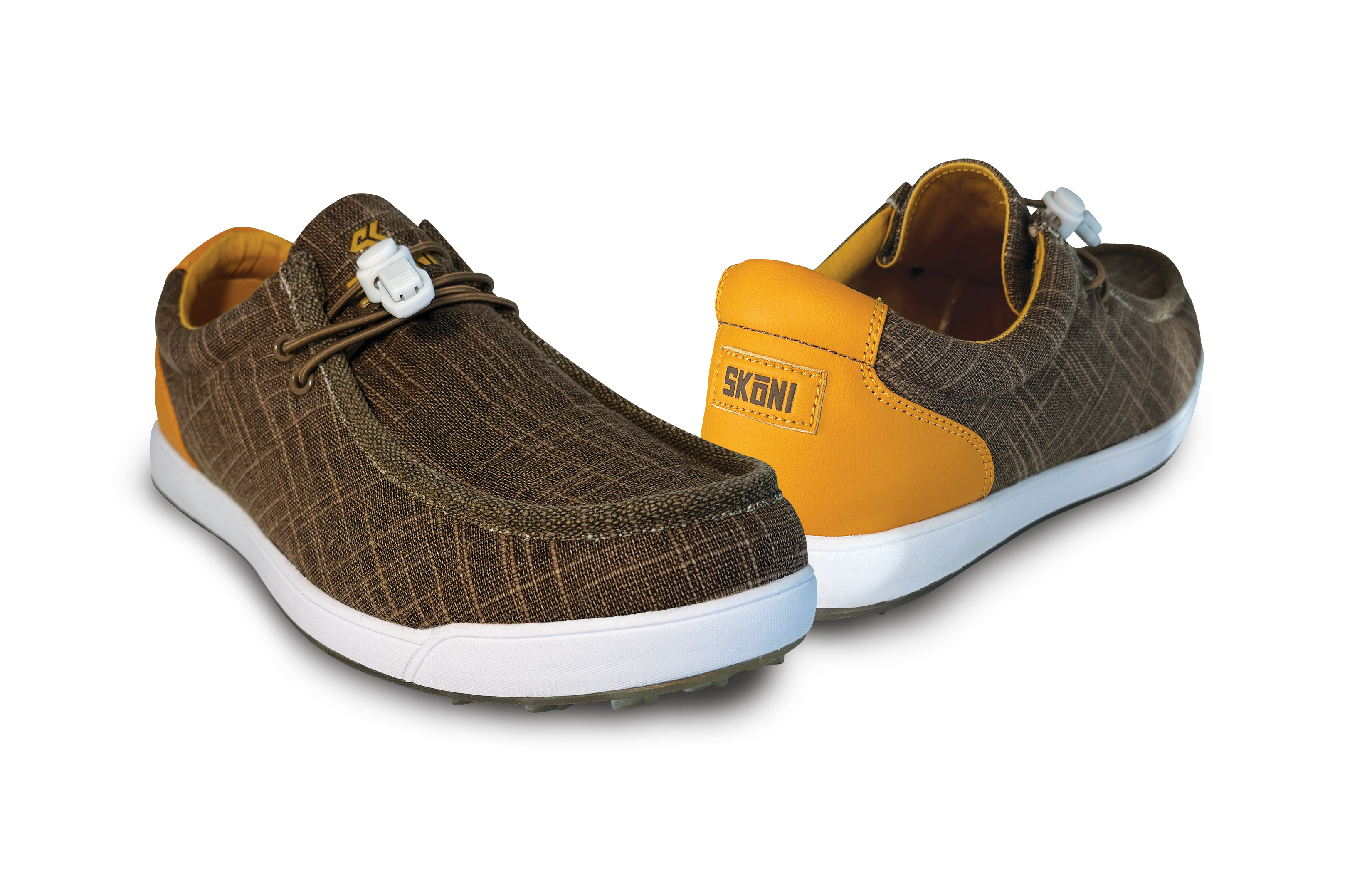 SKŌNI Men's Golf Shoe Waterproof- Brown/Ochre