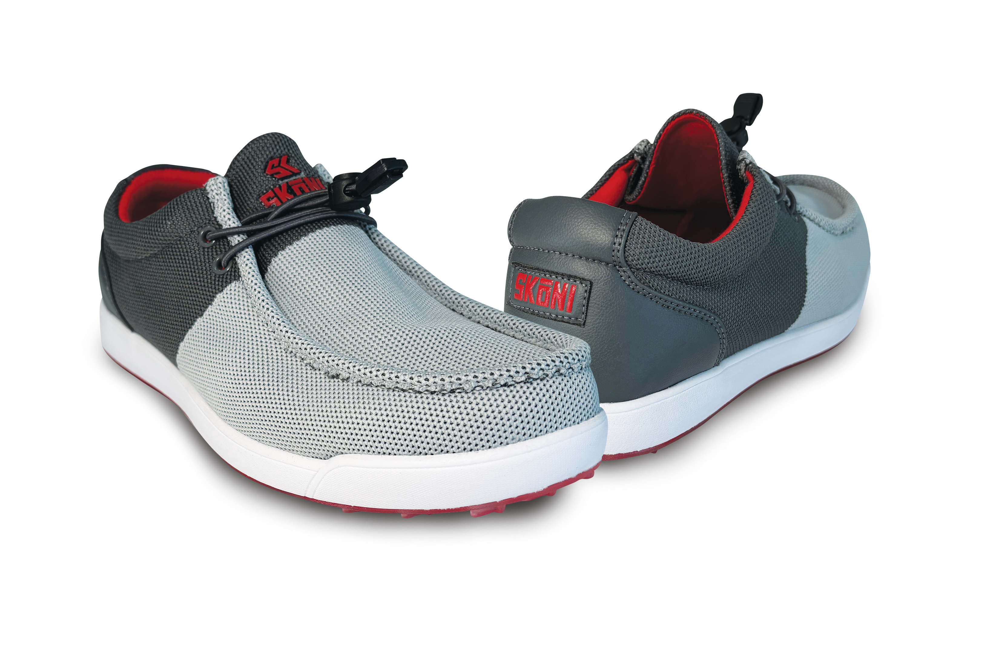 SKŌNI Men's Golf Shoe Waterproof- Grey/Red